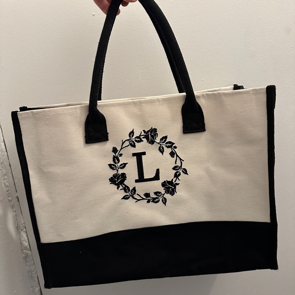 Elegant Black and White Tote Bag